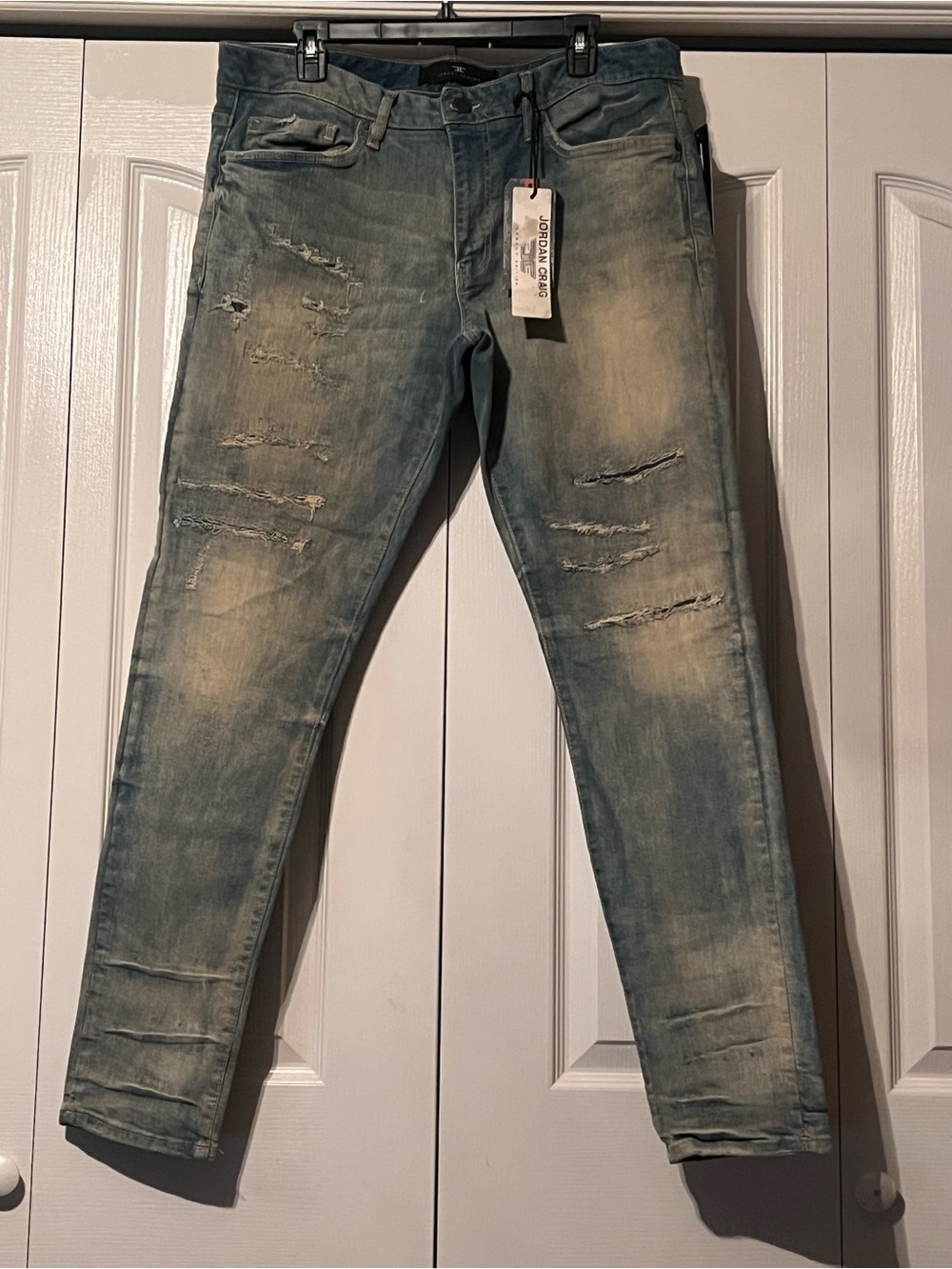 Jordan Craig Legacy Edition Men's Light Blue Distressed Skinny Jeans